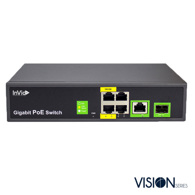 Invid VIS-POE4-1FG 4 Port PoE Switch