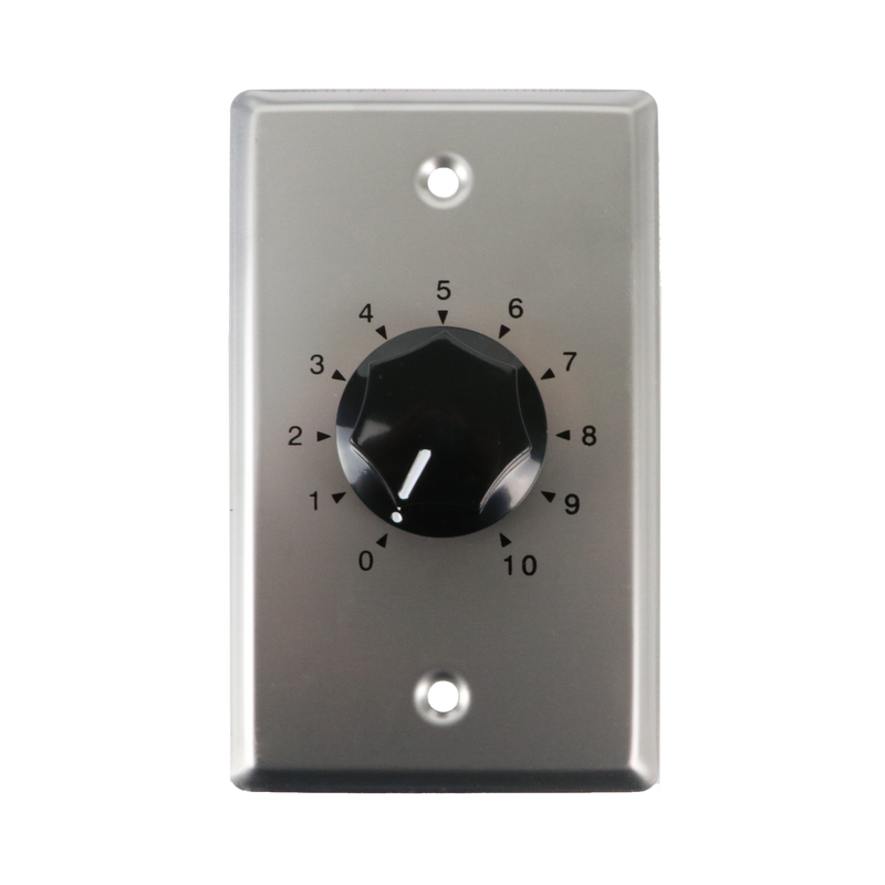Speco WAT10 10W 70/25V Mono Attenuator with Wall Plate