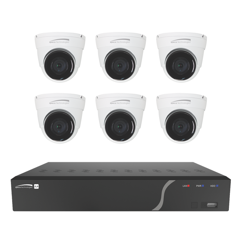 Speco ZIPK8TA 8 Channel Surveillance Kit with Five 5MP IP Cameras and One 8MP Advanced Analytics Camera, 2TB