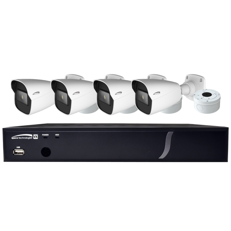 Speco ZIPT84B2 8CH HD-TVI DVR, 1080p, 120fps, 2TB w/ 4 IR Bullet Cameras